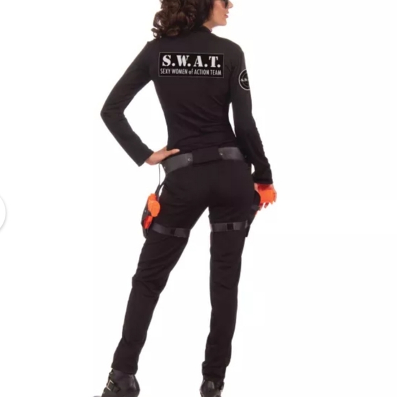 Halloween S.W.A.T. Costume Black Jumpsuit and Belt. Like New! - Picture 2 of 16